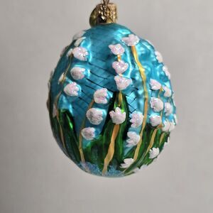 Christopher Radko Spring Valley Blue White Easter Egg Lily Lillies Retired 2002